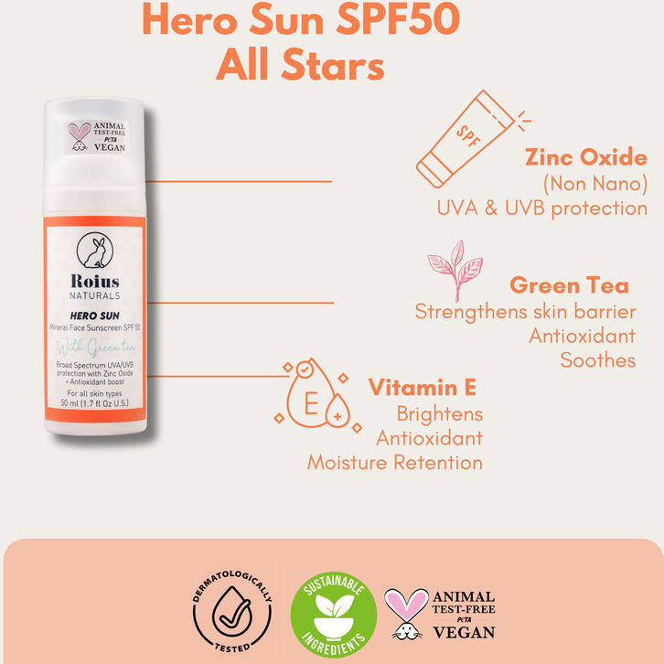 Hero Sun Mineral Face Sunscreen SPF50